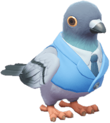 신사 파랑 비둘기